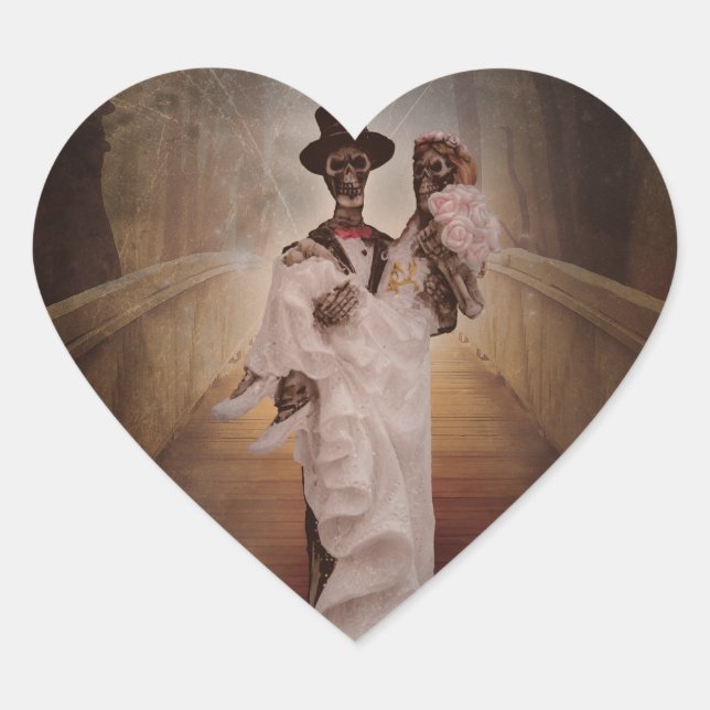 skeleton bride and groom stickers (Front)