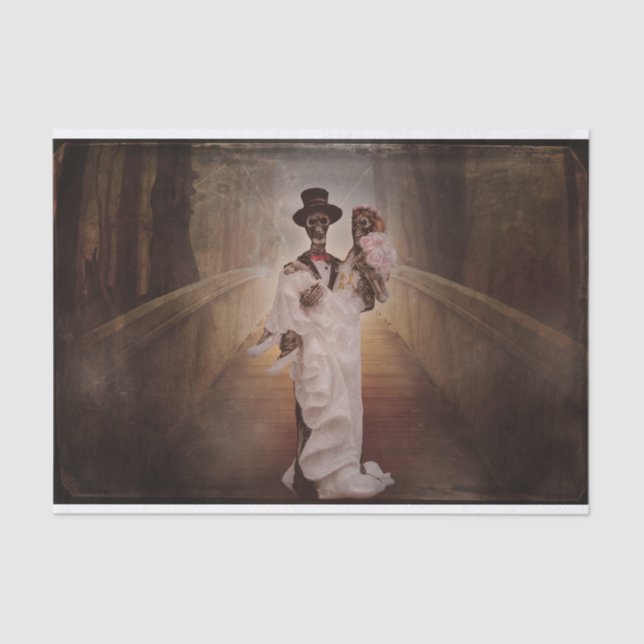 skeleton bride and groom tissue paper (Front)