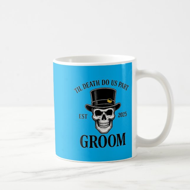 Skeleton Bride Groom Gothic Halloween Wedding Tee Coffee Mug (Right)