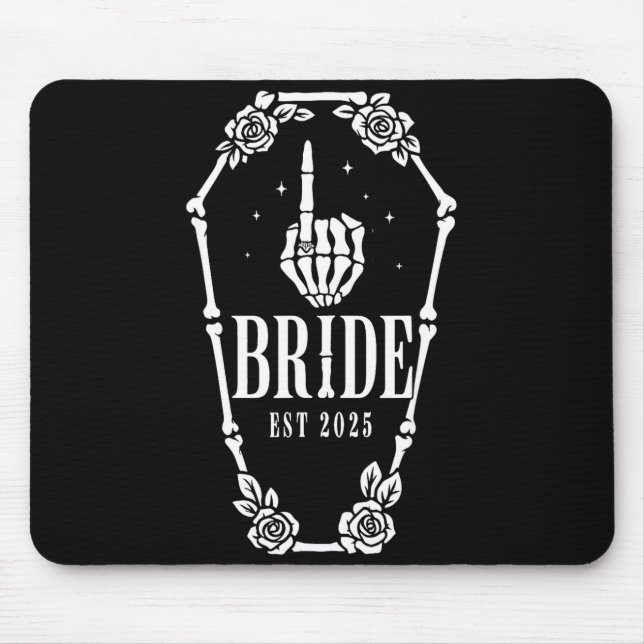 Skeleton Bride Groom Halloween Wedding Party Mouse Pad (Front)