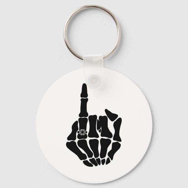 Skeleton Bride Wedding Just Married Spooky Gothic  Key Ring (Front)