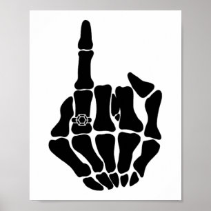 Skeleton Bride Wedding Just Married Spooky Gothic  Poster