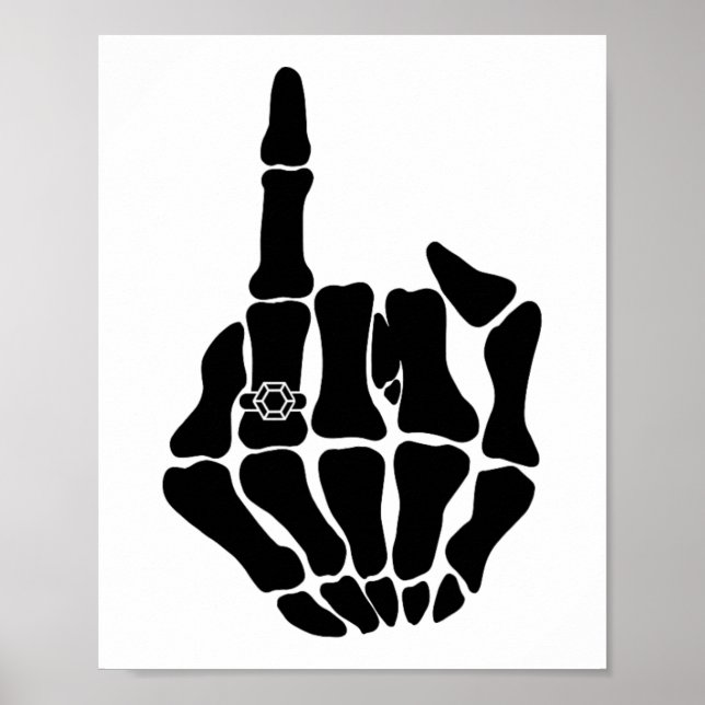 Skeleton Bride Wedding Just Married Spooky Gothic  Poster (Front)