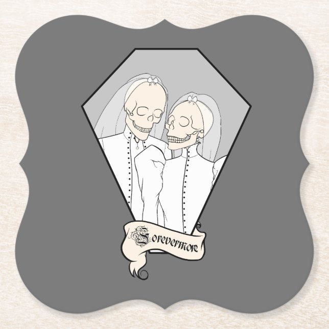 Skeleton Brides Paper Coaster (Front)