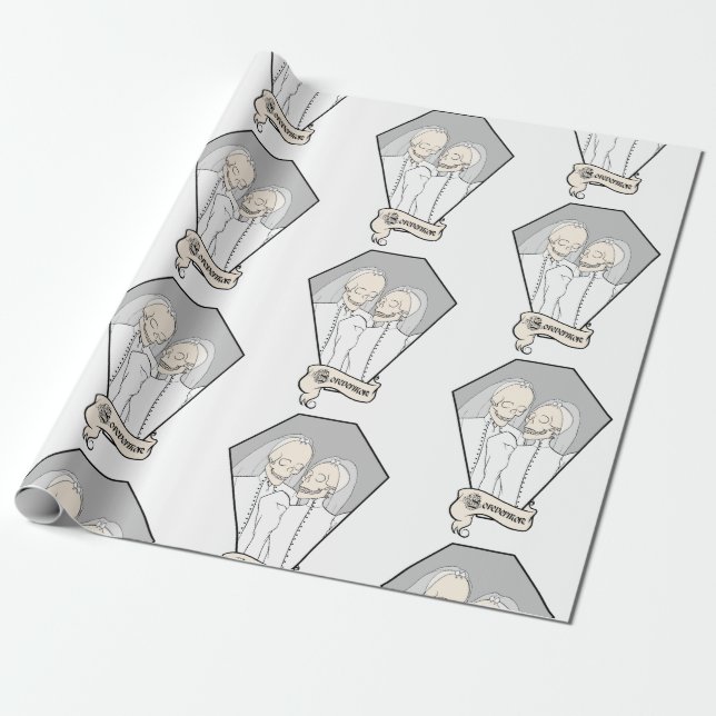 Skeleton Brides Wrapping Paper (Unrolled)