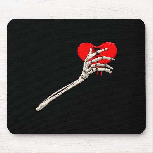 Skeleton Broken Heart Bones Divorce Breakup Heartb Mouse Pad (Front)
