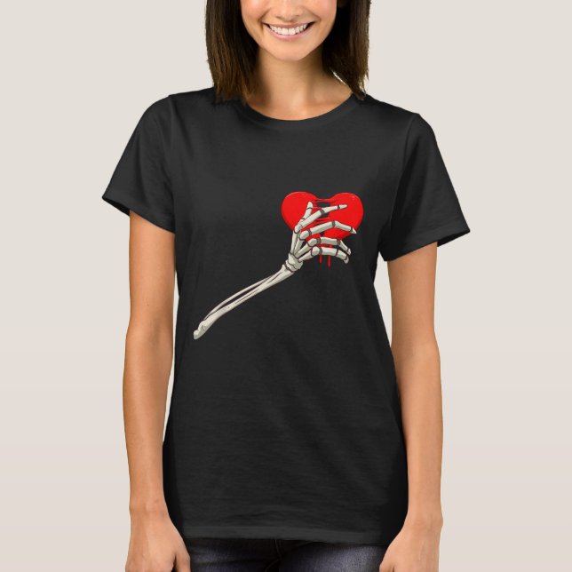 Skeleton Broken Heart Bones Divorce Breakup Heartb T-Shirt (Front)