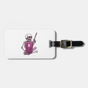  Skeleton Bubble Tea Luggage Tag