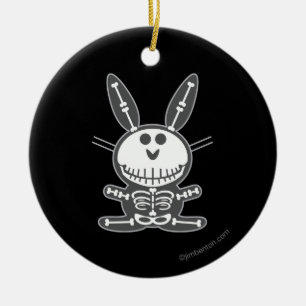 Skeleton Bunny Ceramic Tree Decoration