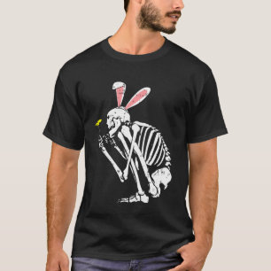 Skeleton Bunny Ears Easter Egg Hunting Bones Sprin T-Shirt