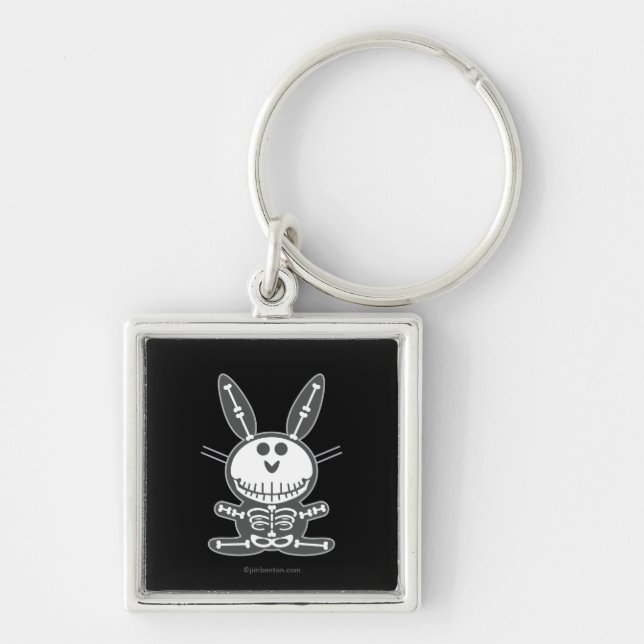 Skeleton Bunny Key Ring (Front)
