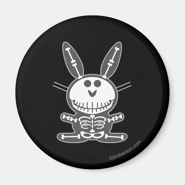 Skeleton Bunny Magnet (Front)
