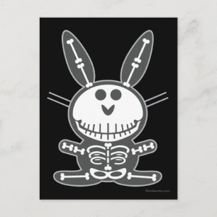 Skeleton Bunny Postcard