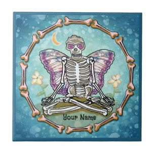 Skeleton Butterfly Ceramic Tile
