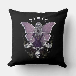 Skeleton Butterfly Goth Cushion