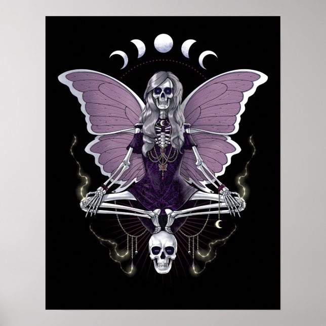 Skeleton Butterfly Goth Poster (Front)