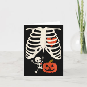 Skeleton By Halloween Pregnancy Couples Costume Me Card