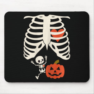 Skeleton By Halloween Pregnancy Couples Costume Me Mouse Pad