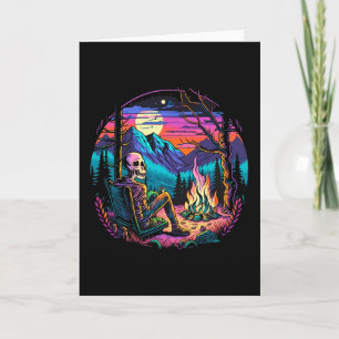 Skeleton Camping Halloween Costume Bones Camp Camp Card