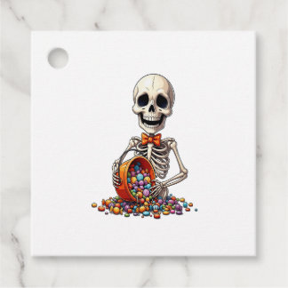 Skeleton Candy Bowl Halloween Favour Tags