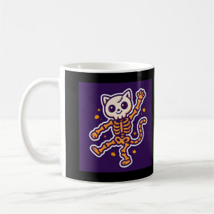 Skeleton Cat Dance Halloween Coffee Mug