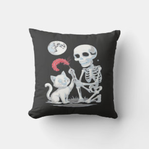 Skeleton Cat Halloween Funny Cute Spooky Essential Cushion
