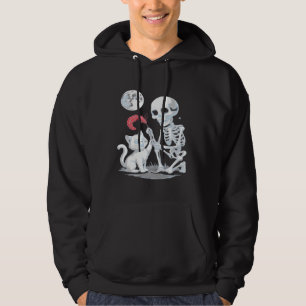 Skeleton Cat Halloween Funny Cute Spooky Essential Hoodie