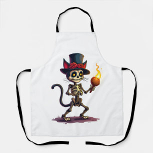 Skeleton Cat Jamboree Apron
