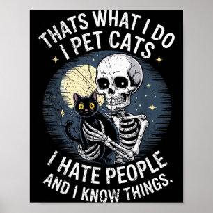 Skeleton Cat Kitten Lover Skull Kitty Pet Owner Poster