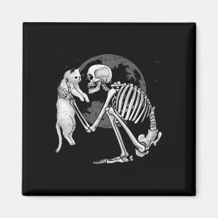 Skeleton Cat Skull Kitty Cute Ghost Halloween Men Magnet