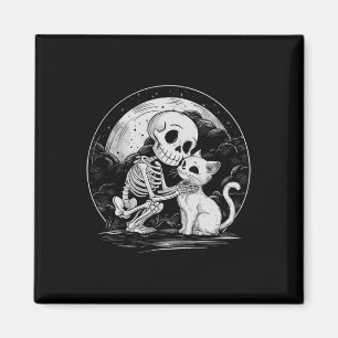 Skeleton Cat Skull Kitty Cute Goth Halloween Costu Magnet