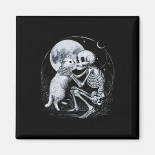 Skeleton Cat Skull Kitty Cute Goth Halloween Costu Magnet