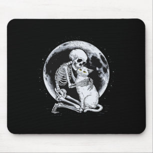 Skeleton Cat Skull Kitty Cute Goth Halloween Costu Mouse Pad