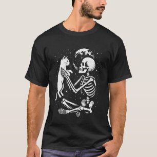 Skeleton Cat Skull Kitty Cute Goth Halloween Costu T-Shirt