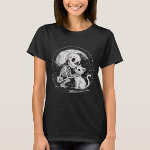 Skeleton Cat Skull Kitty Cute Goth Halloween Costu T-Shirt