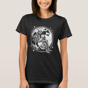 Skeleton Cat Skull Kitty Cute Goth Halloween Costu T-Shirt