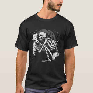 Skeleton Cat Skull Kitty Cute Goth Halloween Men W T-Shirt