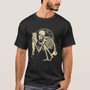 Skeleton Cat Skull Kitty Cute Goth Halloween Men W T-Shirt