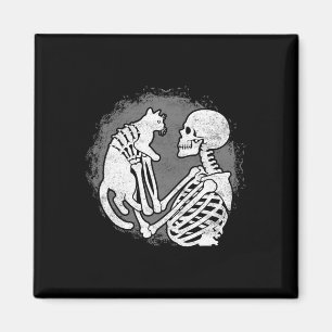 Skeleton Cat Skull Kitty Cute Halloween Men Women Magnet