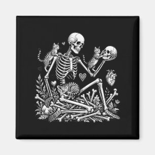 Skeleton Cat Skull Kitty Cute Halloween Men Women Magnet