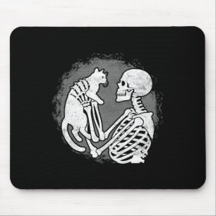 Skeleton Cat Skull Kitty Cute Halloween Men Women Mouse Pad
