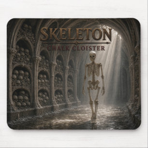 Skeleton Chalk Cloister Dark Realism Mouse Pad