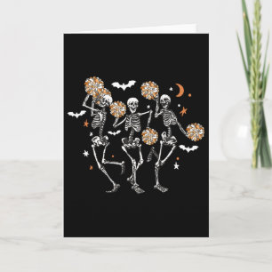 Skeleton Cheerleading Dancing Halloween Cheerleade Card