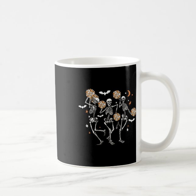 Skeleton Cheerleading Dancing Halloween Cheerleade Coffee Mug (Right)