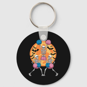 Skeleton Cheerleading Lovers Spooky Halloween Chee Key Ring