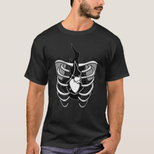 Skeleton Chest Heart Illustration  Graphic Designs T-Shirt