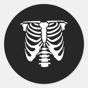 Skeleton Chest Rib Cage Bones Halloween X-ray Classic Round Sticker