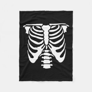 Skeleton Chest Rib Cage Bones Halloween X-ray Fleece Blanket