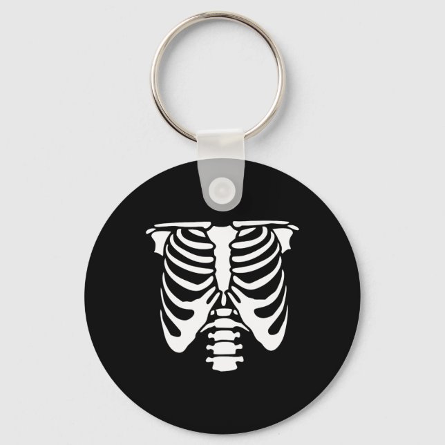 Skeleton Chest Rib Cage Bones Halloween X-ray  Key Ring (Front)