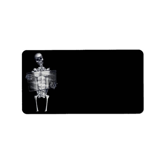 Skeleton Chest Xray Black Address Labels (Front)